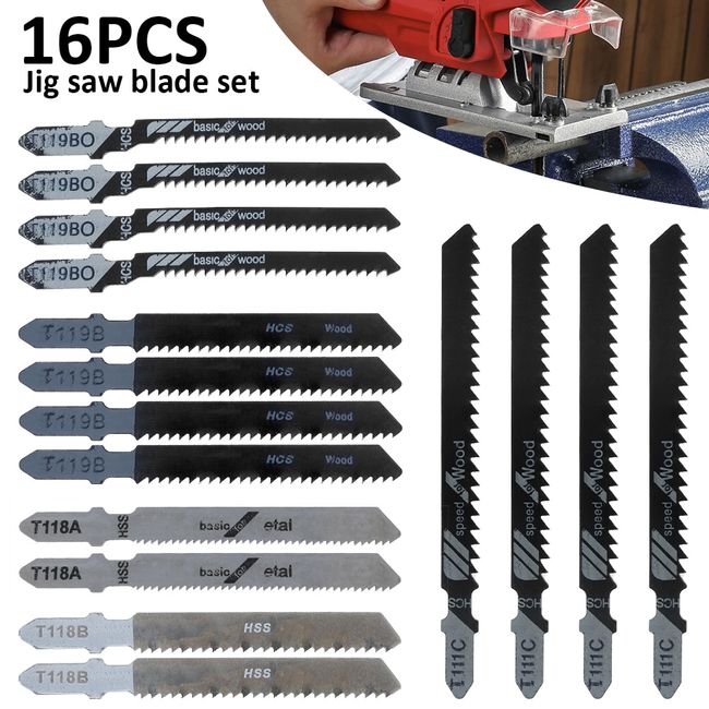 Jigsaw Blades Set, Assorted, Wood And Metal, 24-Pack