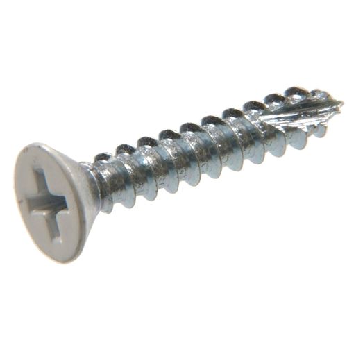 The Hillman Group 45413 #7 x 1-1/4" White Flat-Head Phillips Wood Screw, 20-Pack