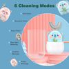 Geacker Kids Electric Toothbrush, U Shaped Toothbrush Kids Sonic Automatic Brush with 4 Brush Heads 6 Cleaning Modes IPX7 Waterproof Rechargeable Smart Timer for Children (Ages 8-14, Koala Cyan)