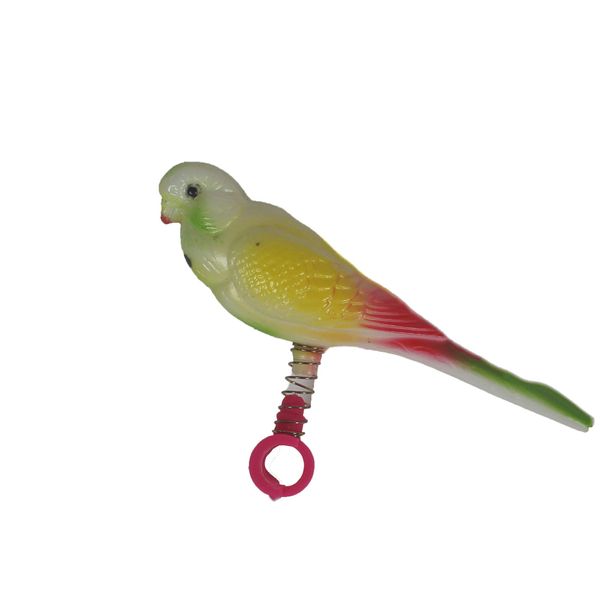 Penn-Plax Acrylic Bird Figure, Small Size on Spring | Easily attaches to cage | Give Your Bird a New Friend | for Small - Medium Bird Perches (BA509)