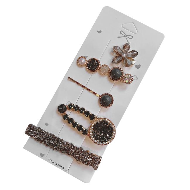 Ryaupy 5 Stück Strass-Perlen-Haarspangen - Metall Haarspangen - Mode Haar Pins für Mädchen Damen täglich Party-Haarspangen, Braut-Haarspangen