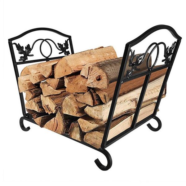 Firewood Rack Log Holder Folding Steel Wood Storage Organiser Stand Fireplace US