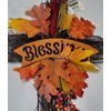 22" Fall Cross Blessings Hanging Decoration, Iron Frame with Grapevine