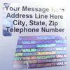 SV175c 100 CUSTOMIZED SVAG .75" x 1.5" Hologram Security Stickers
