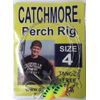 Catchmore Perch Rigs, THREE Packs, Size 4 Hook, Fire Tiger, Tangle Free! #PR8-4