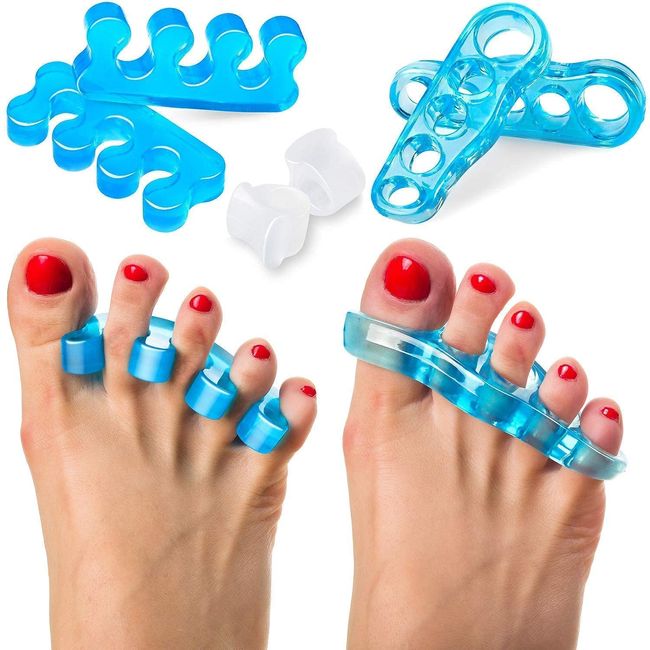 Premium Gel Toe Separators for Overlapping Toes, Toe Straighteners & Spacers