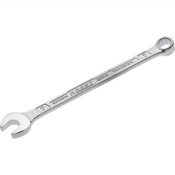 HAZET 600N-7 118.5 mm 12-Point Traction Profile Polished Head Combination Wrench - Chrome-Plated