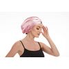 Adjustable Satin Silk Bonnet for Sleeping, Night Sleep Cap for Women Men, Large Long Curly Hair Braid Wrap with tie Elastic Drawstring Band Stay on Head Unisex - Pink