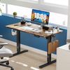 55" Rust Brown Modern Height Adjustable Electric Standing Desk Home Office Table