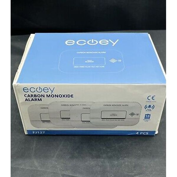 Ecoey Carbon Monoxide Detector Alarm CO Detector Battery 4-PACK