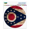 Rustic Distressed Ohio State Flag Automotive Car Window Locker Circle Bumper Sticker