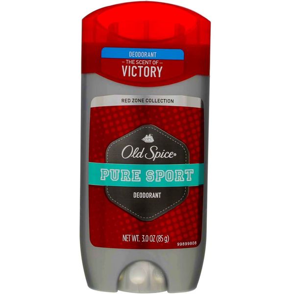 Old Spice Red Zone Deodorant Solid, Pure Sport 3 oz (Pack of 10)