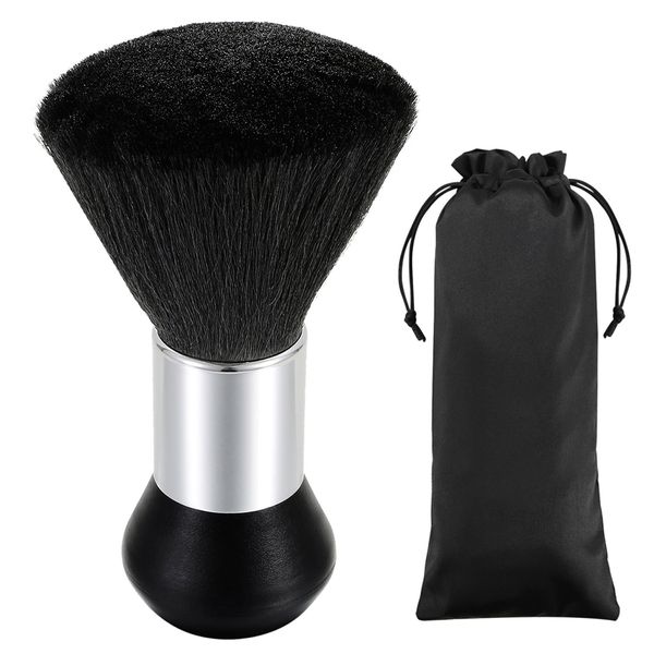 Vtrem Barber Brush Neck Duster: Black Barbers Hair Cutting Brush Profesional Barber Powder Brush Barber's Barbering Fluffy Hairbrush Salon Shop Dusting Whisk Clean Brushes