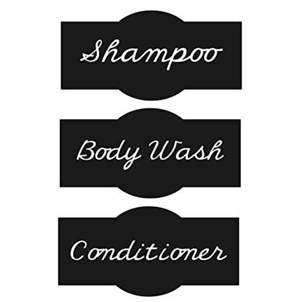 Bathroom Dispenser Pump Bottle labels 500ml Set Of 3 Label/Decal Shampoo Body Wash bottle not included