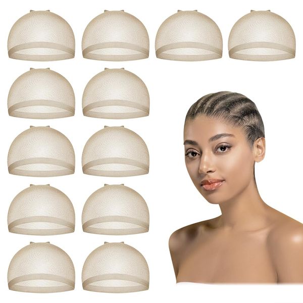 Dreamlover HD Wig Cap for Lace Front Wig, Bald Cap for Woman, HD Cap for Wig, Stocking Caps for Wigs, HD Light Brown Wig Cap, 12 Pieces