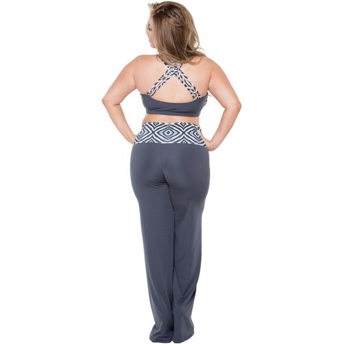 Plus Size Yoga Pant with Triple Weave Crop Top (11X, Graphite/Psychedelic)