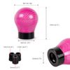 Carbon Fiber Shift Knob Pink Round Ball Car Universal Gear Shifter Knobs with 3 Adapters
