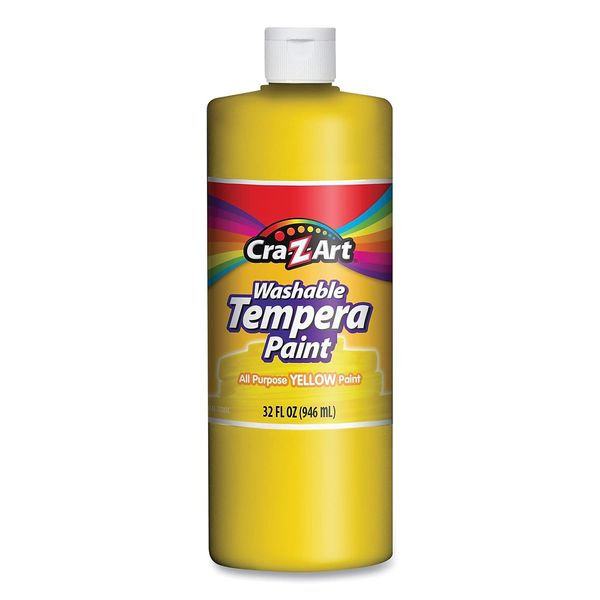 Cra-Z-Art Washable Tempera Paint, Yellow, 32 oz Bottle (760096)