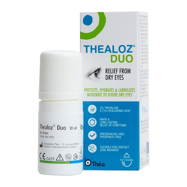 Thealoz Duo Eye Drops - Rapid & Long-Lasting Relief for Dry, Tired & Sore Eyes | Gentle, Preservative-Free Formula | Suitable for Contact Lens Wearers | 10 ml (300 Drops)
