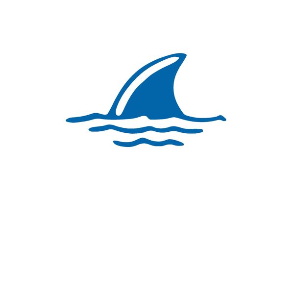 Shark Fin Vinyl Sticker Decal (Blue, 4" x 2.3")