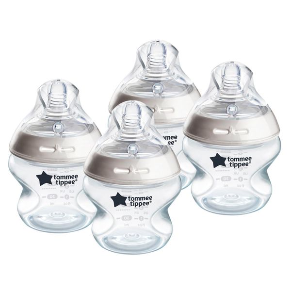 Tommee Tippee Baby Bottles, Natural Start Anti-Colic Baby Bottle with Slow Flow Breast-Like Nipple, 5oz, 0m+, Baby Feeding Essentials, Pack of 4