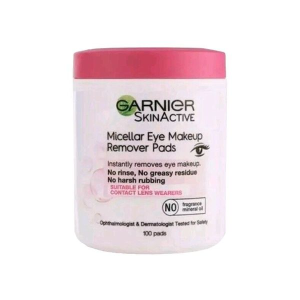 Garnier SkinActive Micellar Eye Makeup Remover Pads 100 Cotton Pads