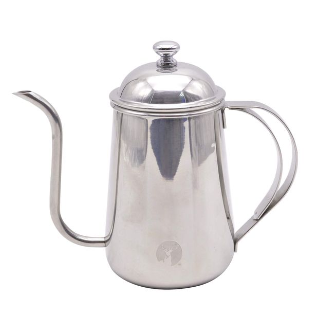 Captain Stag UW-3528 Coffee Drip Kettle, Coffee Pot, Coffee Drip Pot, Full Water Capacity: 27.5 fl oz (780 ml), Suitable Capacity: 16.9 fl oz (500 ml), 18-8 Stainless Steel, Silver