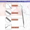 Dental Tool Double Ended H2/3 Explorer to Remove Plaque and Tartar at Home Made of Stainless Steel with Precision Tips Knurled Handle Design for Firm Grip - Cleans Teeth Stain Pet Oral Hygiene Care