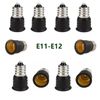 100pcs Socket Adapter Converter E11 Base to Candelabra E12 Black LED Lamp Holder
