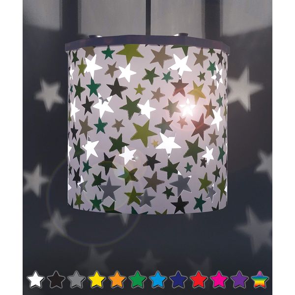 Ereki Ceiling Pendant Light Shade - Projector Stars Effect Light Cover - Magnetic Ceiling Night Light Lampshade Kit for Interchangeable Designs (Green, Bulb NOT Included)