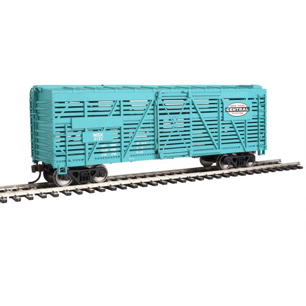 Walthers Trainline 931-1687 HO Scale Model New York Central Stock Car, 40', Jade Green 1:87, NYC