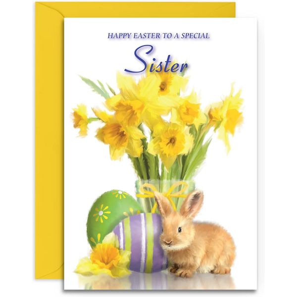 Sister Easter Card - Medium Sized Card (A5 Size -148mm x 210mm) with Envelope
