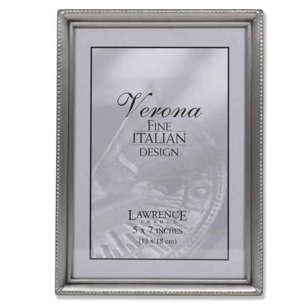 Lawrence Frames 11557 Antique Pewter 5x7 Picture Frame - Bead Border Design