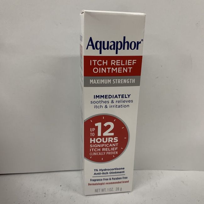 Aquaphor Itch Relief Ointment, Maximum Strength, 1 oz.  Exp. 04/24 New Sealed