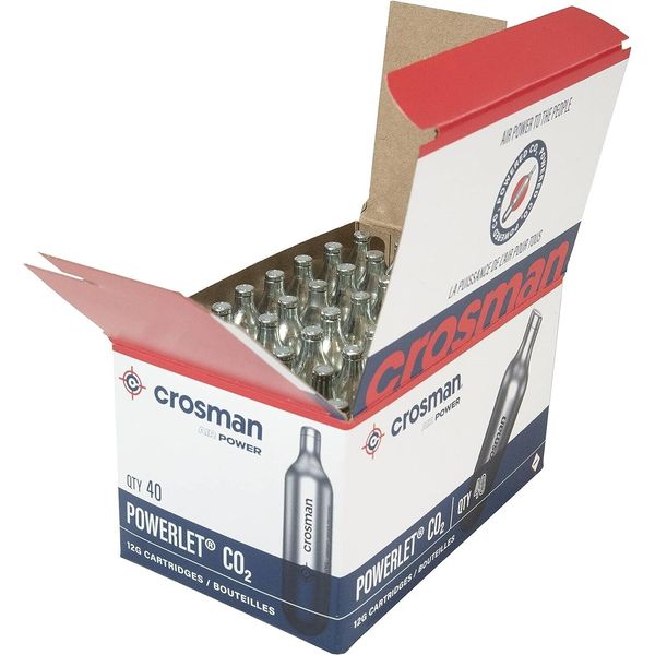 Crosman CO2 Cartridges 40 Cartridge Tank BB Pellet Airsoft Gun Gas12 Gram Bullet