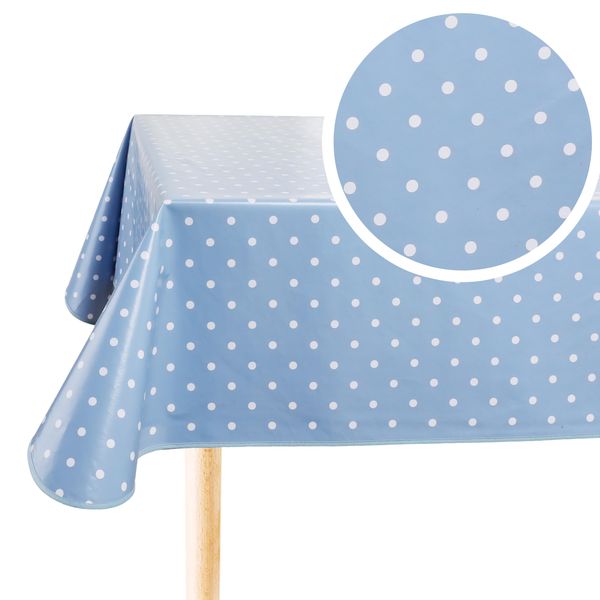 Oilcloth PVC Wipe Clean Table cloth Table Protector Blue Grey (100x140cm)