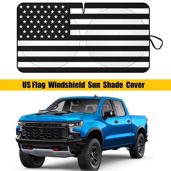 Windshield Sun Shade Visor US Flag UV Block Cover For Chevy Silverado 2500 HD