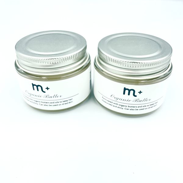 M+ Organic Butter 1.8 oz (50 g), Set of 2, 3-Way Cream Can Also Be Used For Hand and Body Cream