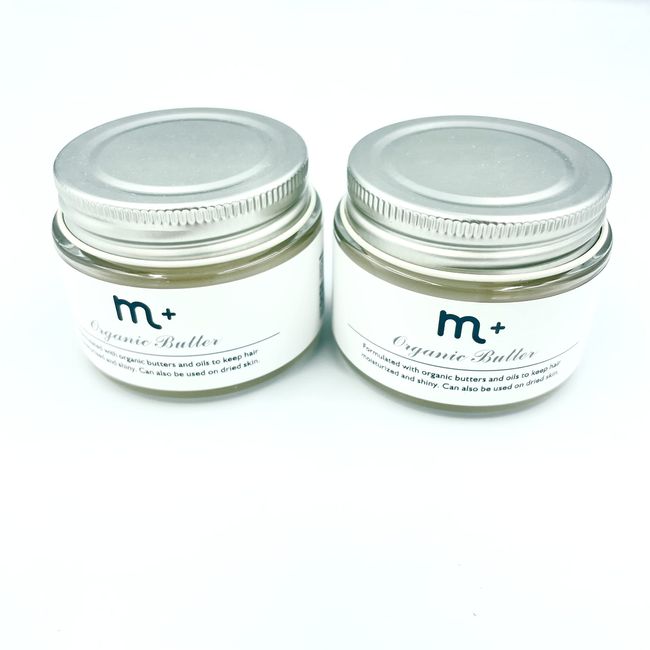 M+ Organic Butter 1.8 oz (50 g), Set of 2, 3-Way Cream Can Also Be Used For Hand and Body Cream