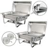 Stainless Steel 4Pack 8 Quart Rectangular Chafing Dish Full Size Buffet Catering