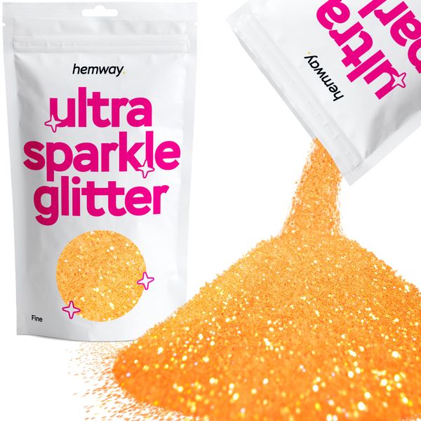 Fluorescent Orange Fine Ultra Sparkle Glitter, 100g / 3.5oz Glitters Powder Packs for Resin, Craft Glitter for Tumblers Candle Slime, Festival Body Face Nail Glitter Orange