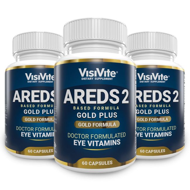 Doctor Formulated AREDS 2 Plus Eye Vitamins with Zeaxanthin Plus Lutein - Bilberry and Grape Seed Extract - Macular Health Formula - 60 Eye Supplement Capsules