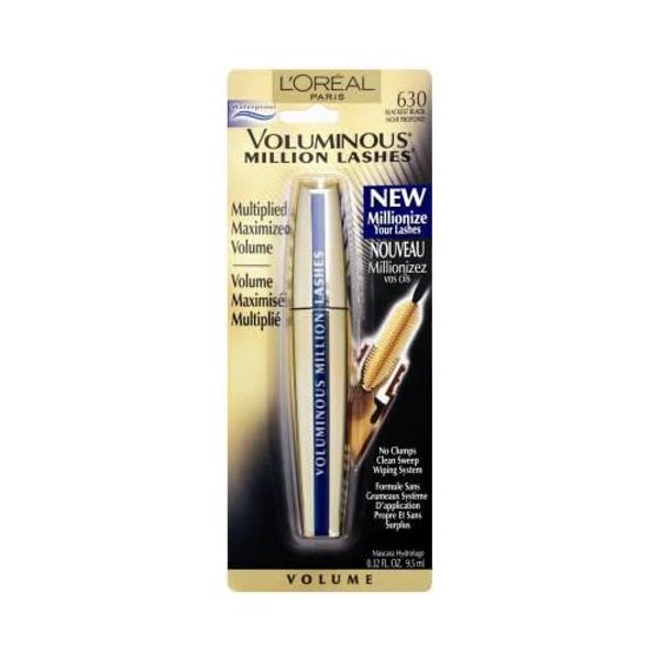 L’Oréal Paris Voluminous Million Lashes Waterproof Mascara, Blackest Black 0.32 oz