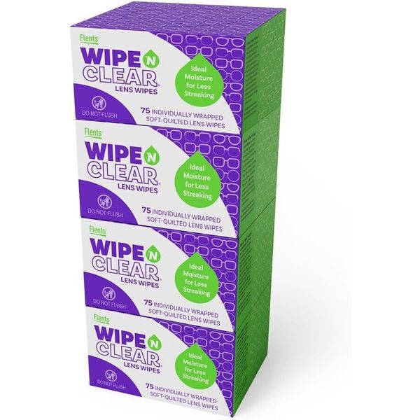 Wipe 'N Clear Lens Cleaning Wipes 5" X 6" Lens Wipes Antistreak Fast Dryi