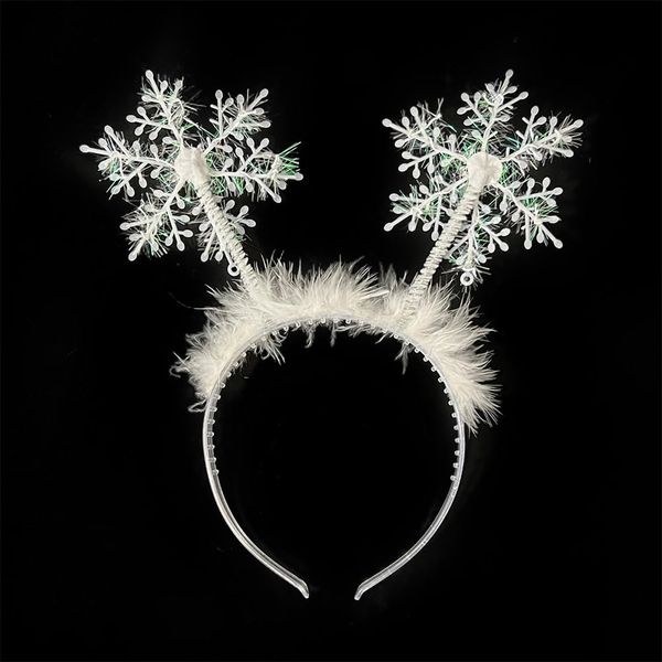 ROMODIYA 1Pcs Christmas Headbands Hair Band Glitter Snowflake Hair Hoops White Hair Accessories for Women Birthday Christmas Party Winter Wedding Festive Celebration Gift Decorations Photo Props