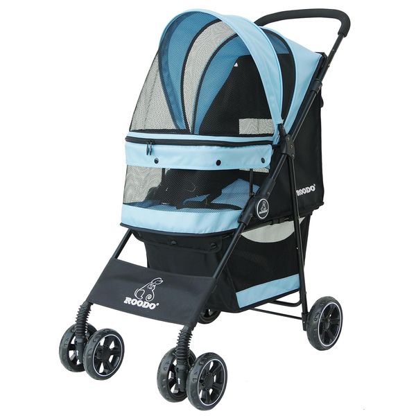 4 Wheel Dog Cat Pet Stroller Best Lightweight Foldable Compact Portable Jogger A