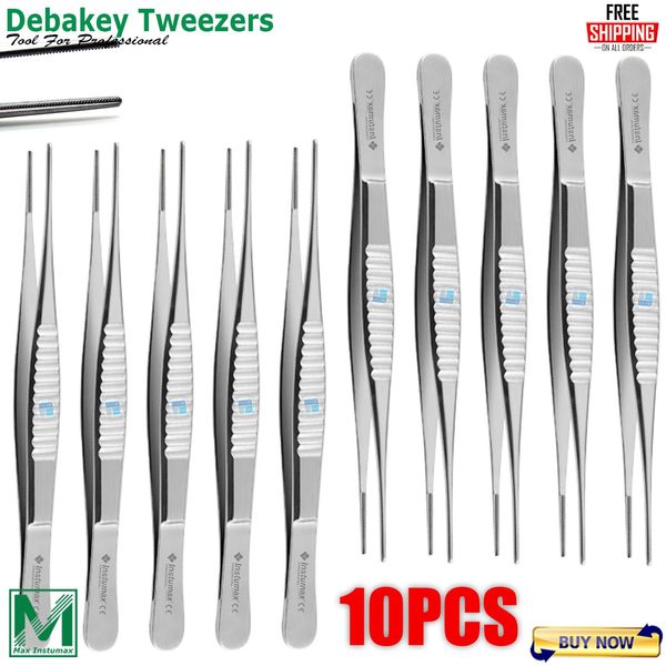 Debakey Tweezers 6" Forceps Atraumatic Dental Veterinary Surgical Instruments