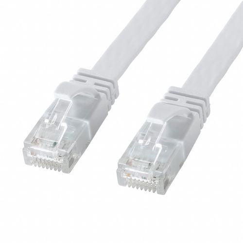 Sanwa Supply KB-FL6AL-30W Category 6A Flat LAN Cable (White, 30 m)