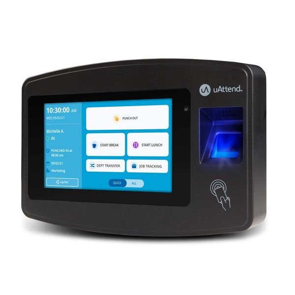 uAttend Cloud-Connected Touchscreen Time Clock with Finger Scan, RFID and PIN Punching in One (JR2000)