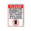 Please Be Quiet And Silence Phones While Class Is In Session 5" x 7" Sign MS030